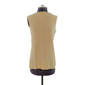 Iman Gold Shimmer Sleeveless Blouse Sz S